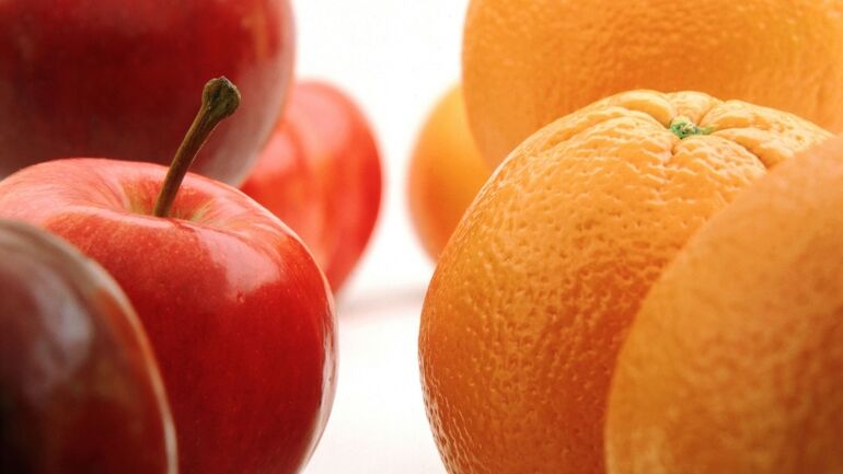 mele e arance per la dieta giapponese